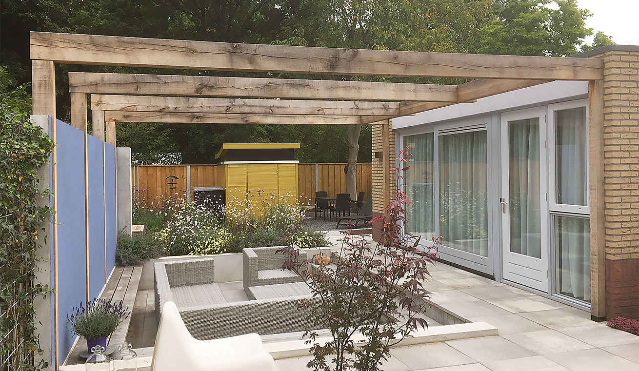 multifunctioneel half acht Verspilling Pergola en overkapping terras - Hans Dieker